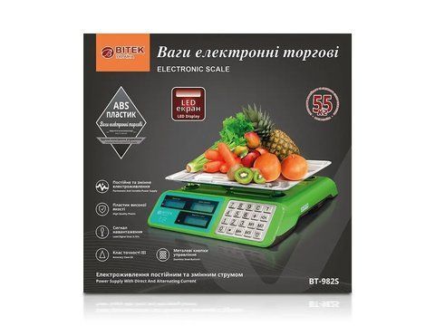 Весы электронные торговые 55кг 4В металлические кнопки BITEK BT-982S 1995557240 фото