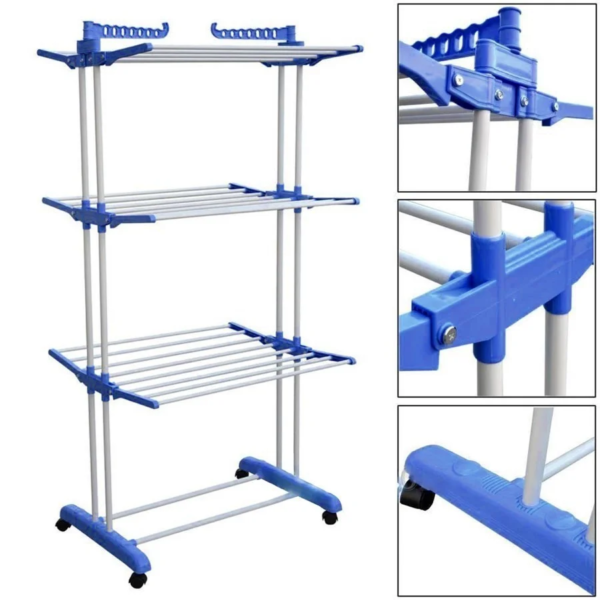 Складна сушарка для білизни Garment Rack With Wheels 3909 фото