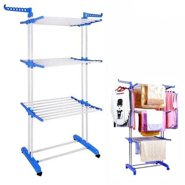 Складна сушарка для білизни Garment Rack With Wheels 3909 фото