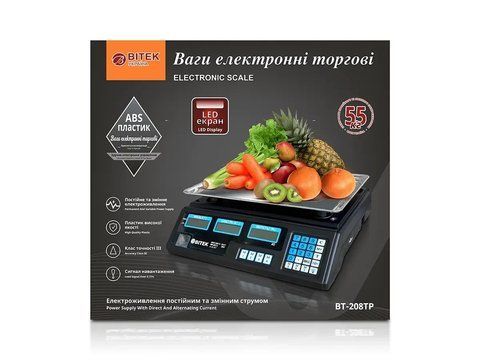 Весы электронные торговые 55кг 4В BITEK BT-208TP 1995557241 фото