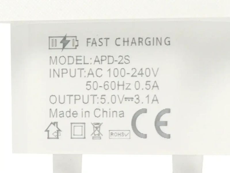 Зарядний пристрій 220В 3,1А 12Вт 5В USBx2 Fast Charging LCD Original APD-2S 1782444489 фото