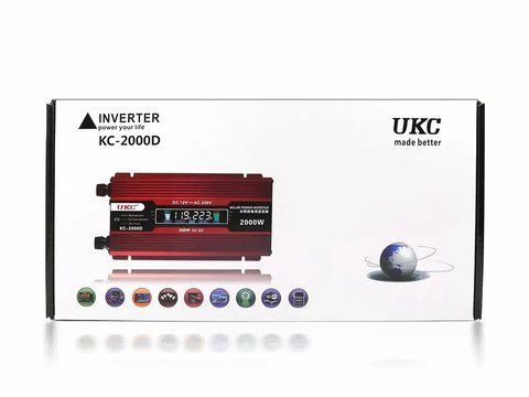 Преобразователь инвертер AC/DC 2000Вт 12В LCD UKC KC-2000D 1774546088 фото