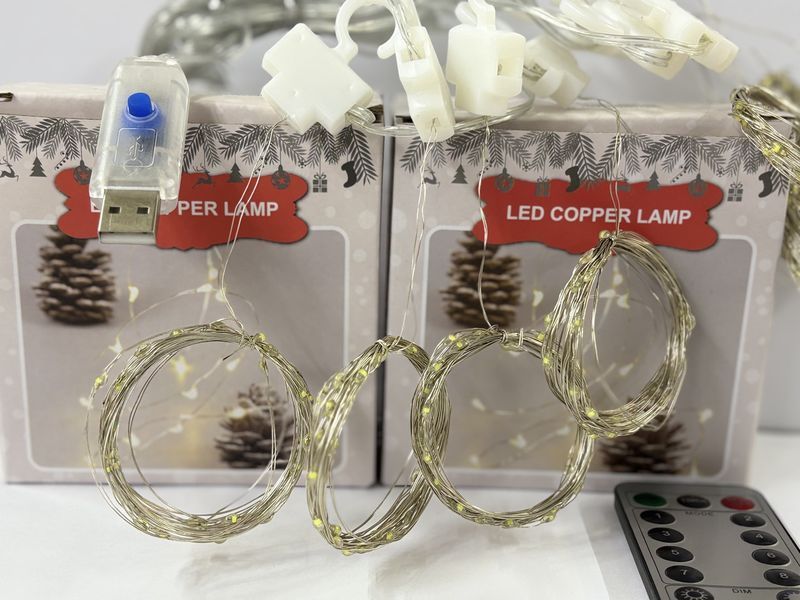 Гирлянда медная проволока Штора 3,0мХ2,0м Copper USB пульт ДУ 8 функций 200LED (белый) COPPER-WIRE-200W-9-2 2814251341 фото