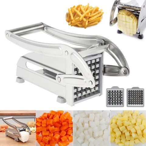 Машинка для нарезки картофеля фри, ручная картофелерезка Potato Chipper Металлическая, без риска 75562577 фото