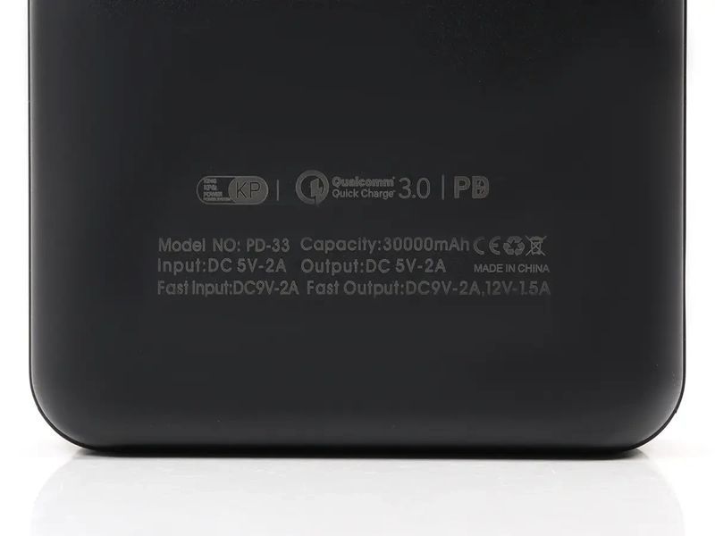 Зовнішній акумулятор (power bank) 30000мА&middot;год 22,5Вт KP KP-33 2058306081 фото