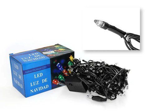 Гірлянда чорний провід прозора конічна лампа 100LED (синій) LED100B-2 616827253 фото