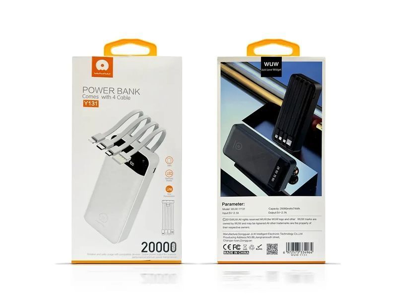 Зовнішній акумулятор (power bank) 20000мА&middot;год WUW Y131 2058306089 фото