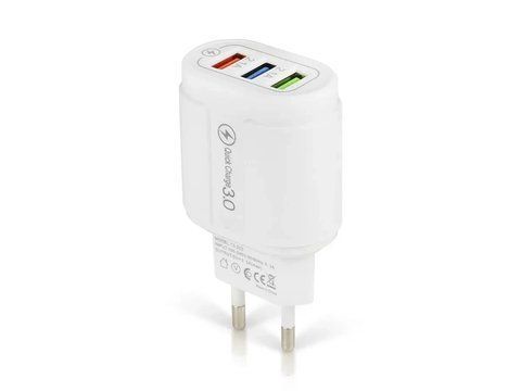 Зарядний пристрій 220В 3,5А 12Вт 5В USBx3 QC3.0 Travel Charger 13-222 1782444501 фото
