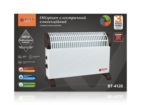 Обігрівач електричний конвекційний 2000Вт 220В BITEK BT-4120 1058449657 фото