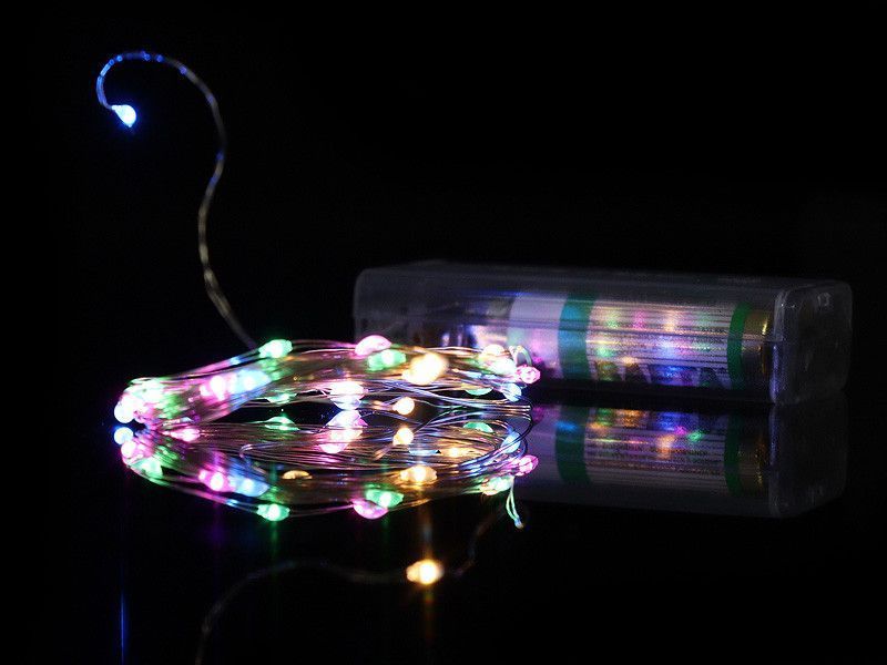 Гірлянда мідний дріт на батарейках AAx2 USB 30LED 3,0м (мікс) COPPER-WIRE-30M-1 1299058136 фото