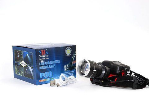 Ліхтар налобний Bailong 2х18650 micro USB BL-T09B-P90 1380219454 фото