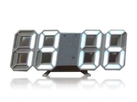Часы электронные настольные белые CLC-1204 2176908550 фото