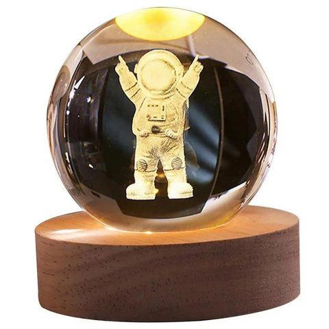 Декоративний 3D нічник кришталева куля Astronaut 92411525 фото