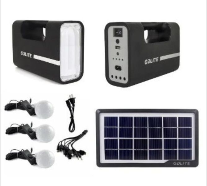 Сонячна станція потужний ліхтар акумулятор Power bank Сонячна панель + 3 лампи 87180313 фото