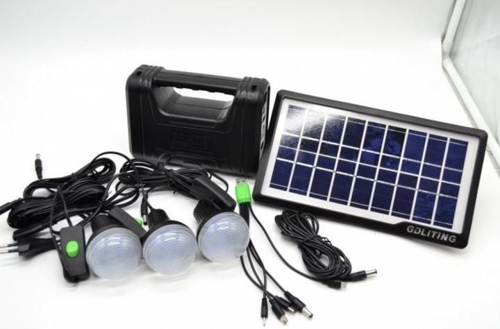 Сонячна станція потужний ліхтар акумулятор Power bank Сонячна панель + 3 лампи 87180313 фото