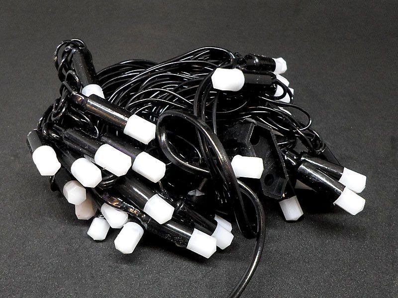 Гирлянда 40 матовых шестигранных ламп черный провод (микс) PLASTIC-40-7M-BLACK-LINE 831102546 фото