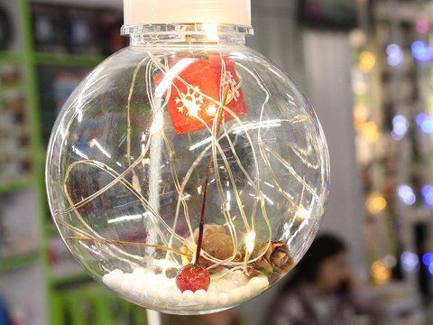 Гірлянда 10 великих куль прозорий провід (теплий білий) LAMP-BALL-12-WW 831102551 фото