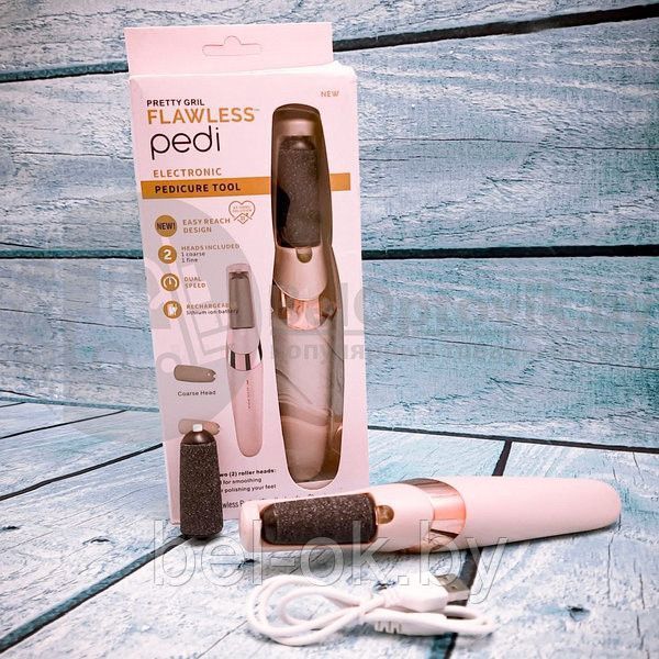 Електрична пемза для ніг Pretty girl flawless pedi, Апарат для педикюру (дві насадки) 75562706 фото
