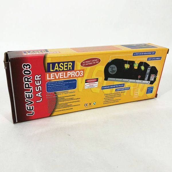 Лазерний рівень Нівелір Laser Level Pro 3 із вбудованою рулеткою 75562705 фото