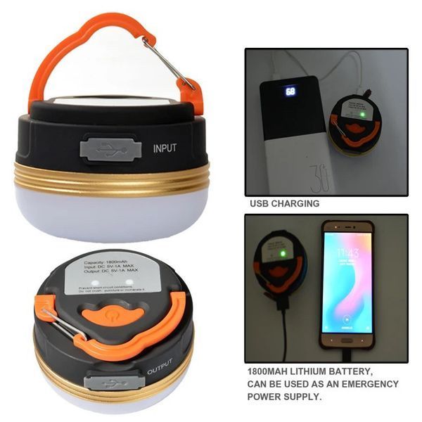 Портативний ліхтар для кемпінгу з магнітом та функцією POWER Bank 75562861 фото
