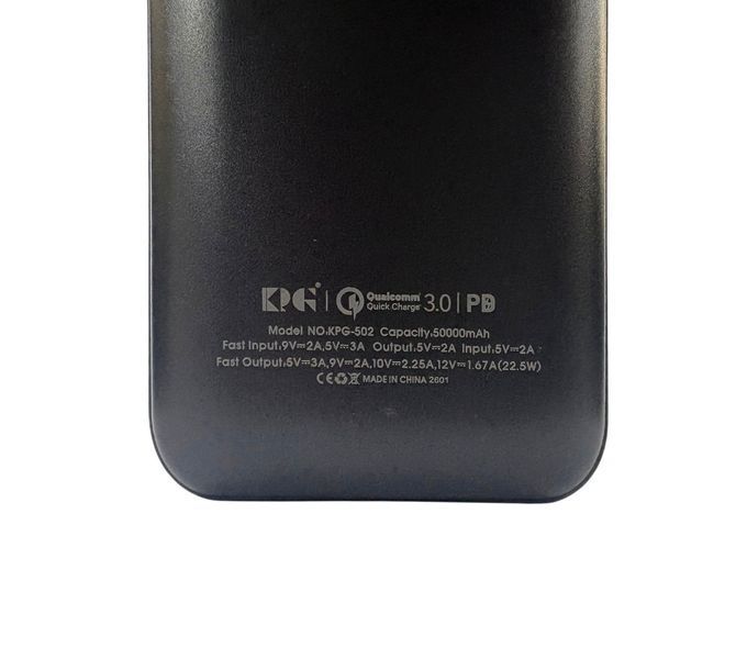 Зовнішній акумулятор (power bank) 50000мА&middot;год 22,5Вт KP KPG-502 3005352810 фото