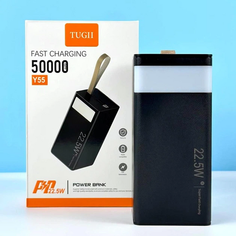 Павербанк WUW-TUGII Y55 50000 mAh 22.5W 3A Power Bank Чорний 55191 фото